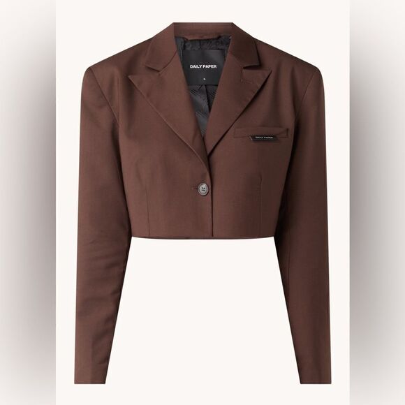 Daily Paper Marimba Brown Blazer Cropped Size XS - Picture 8 of 15